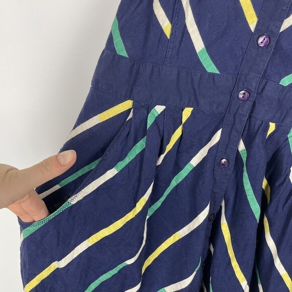Urban Outfitters Cooperative Navy Blue Striped Midi Sundress Size 4 Pock… - Picture 6 of 7